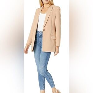 The Drop Women's Blake Long Blazer in color praline Size Small